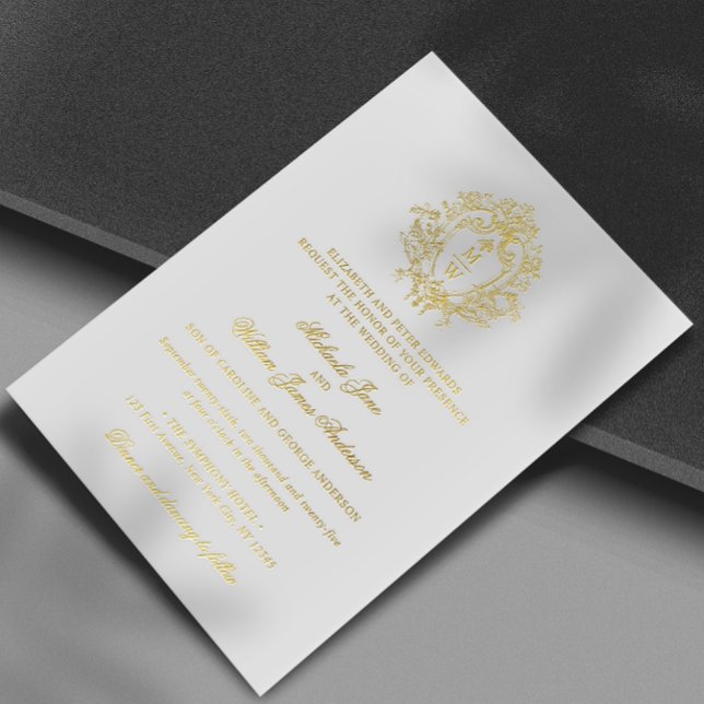 Vintage Regency Monogram Crest Wedding Real (Creator Uploaded)