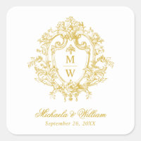 Vintage Regency Monogram Crest Wedding