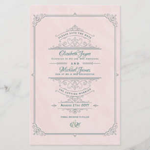 Vintage Regency Ornate Wedding Save The Dates
