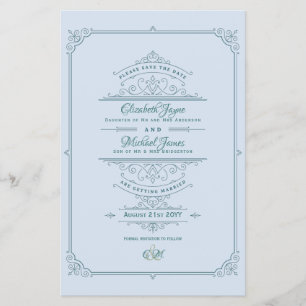 Vintage Regency Ornate Wedding Save The Dates Flyer