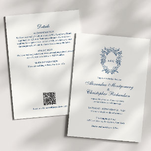 Vintage Regency Style Crest All-In-One Wedding Invitation