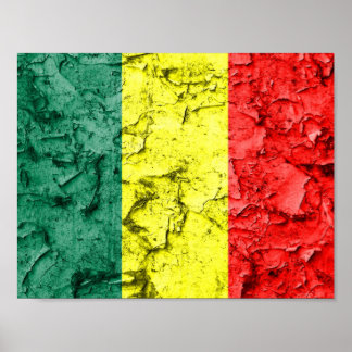 Vintage reggae flag poster