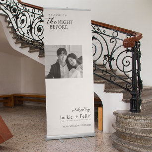 Vintage Rehearsal Dinner Black and White Retractable Banner