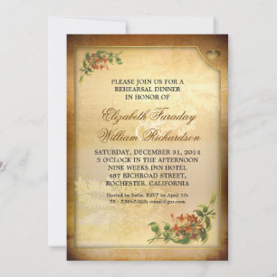 vintage rehearsal dinner invitations