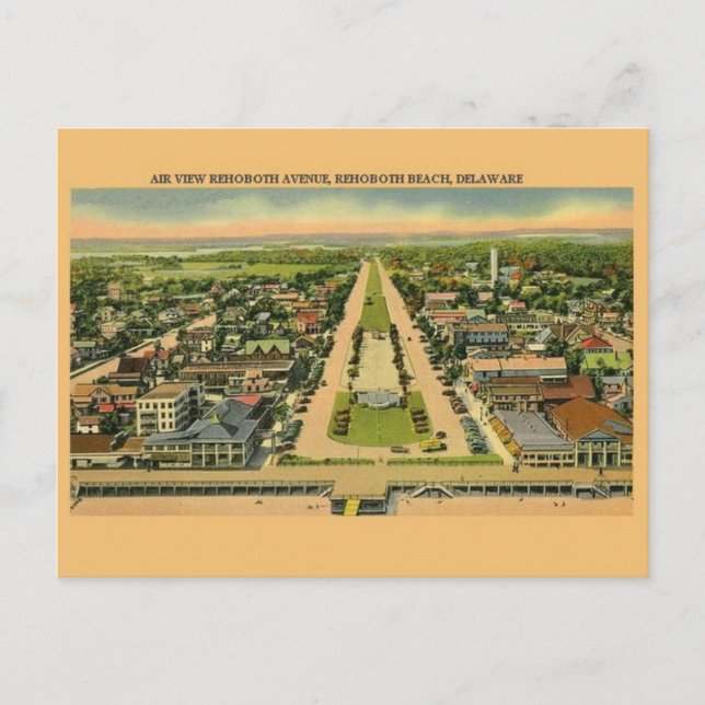 Vintage Rehoboth Avenue Delaware Postcard (Front)