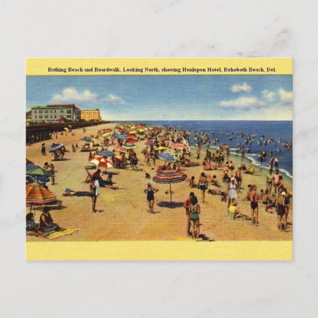 Vintage Rehoboth Beach Delaware Postcard (Front)