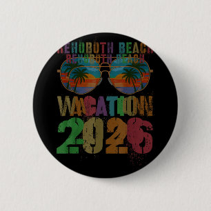 Vintage Rehoboth Beach Vacation 2026 Trip Swim 6 Cm Round Badge