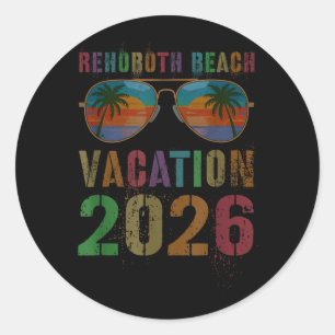 Vintage Rehoboth Beach Vacation 2026 Trip Swim Classic Round Sticker