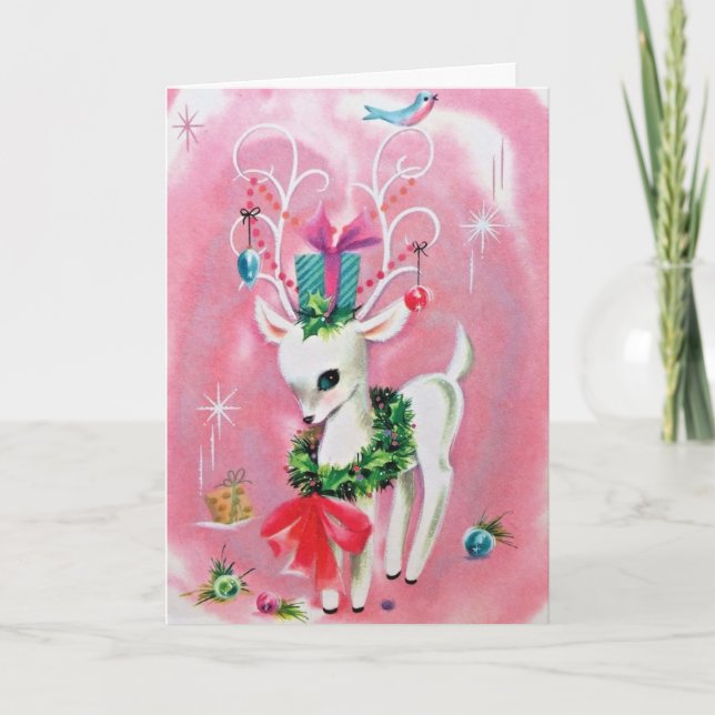 Vintage Reindeer  Card (Front)