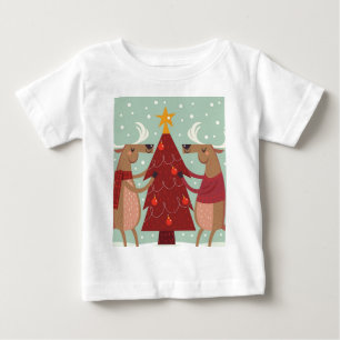 Vintage reindeer Christmas Baby T-Shirt