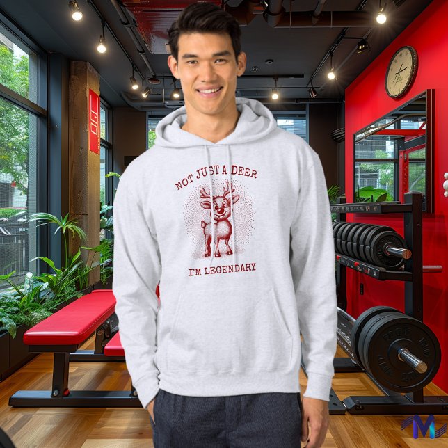 Vintage Reindeer Hoodie - Retro Halftone Burgundy  (Creator Uploaded)