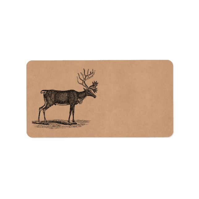 Vintage Reindeer Illustration - 1800's Christmas Label (Front)