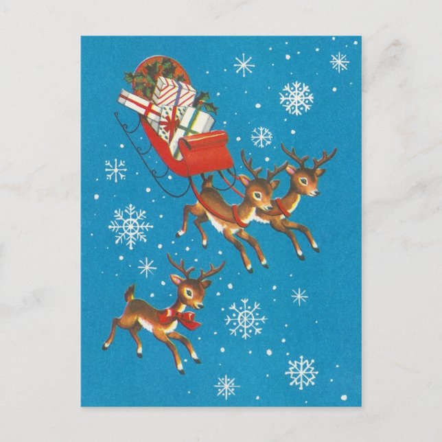 Vintage Reindeer Postcard (Front)