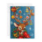 Vintage reindeer retro Holiday Christmas postcard