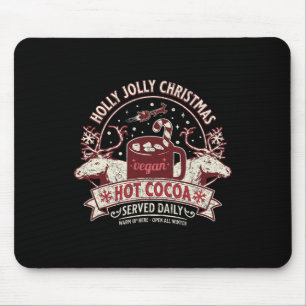 Vintage Reindeer Retro Vegan Christmas 2023 Vegan Mouse Mat