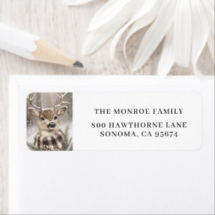 Vintage Reindeer Snow Return Address