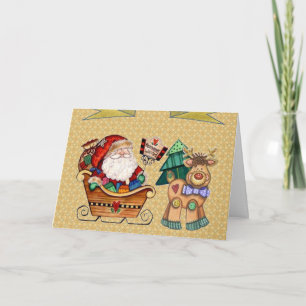 Vintage reindeer wanted greeting card