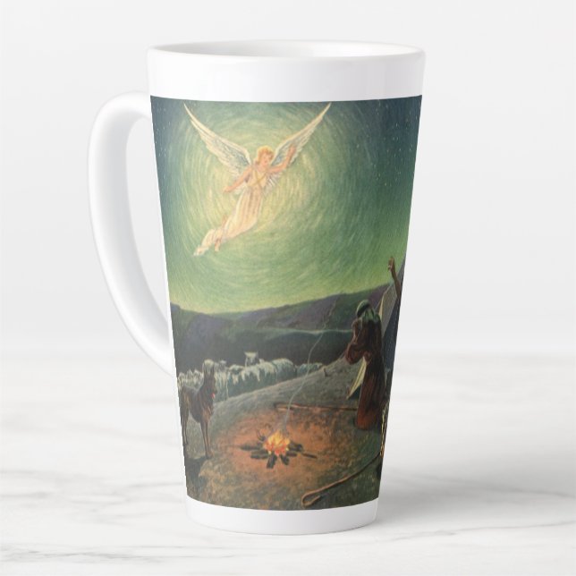 Vintage Religion, Annunciation to the Shepherds Latte Mug (Left Angle)