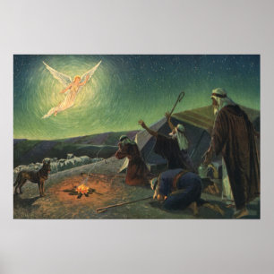 Vintage Religion, Annunciation to the Shepherds Poster