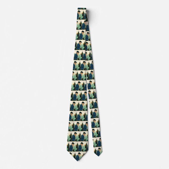 Vintage Religion, Boy Saying Grace at Thanksgiving Tie (Front)