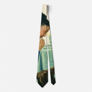 Vintage Religion, Boy Saying Grace at Thanksgiving Tie