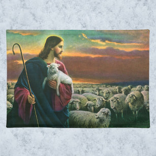 Vintage Religion, Christ Good Shepherd with Flock Placemat