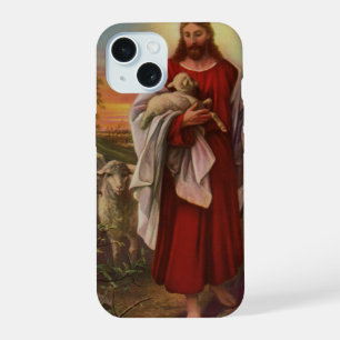 Vintage Religion, Christ the Good Shepherd Flock iPhone 15 Case