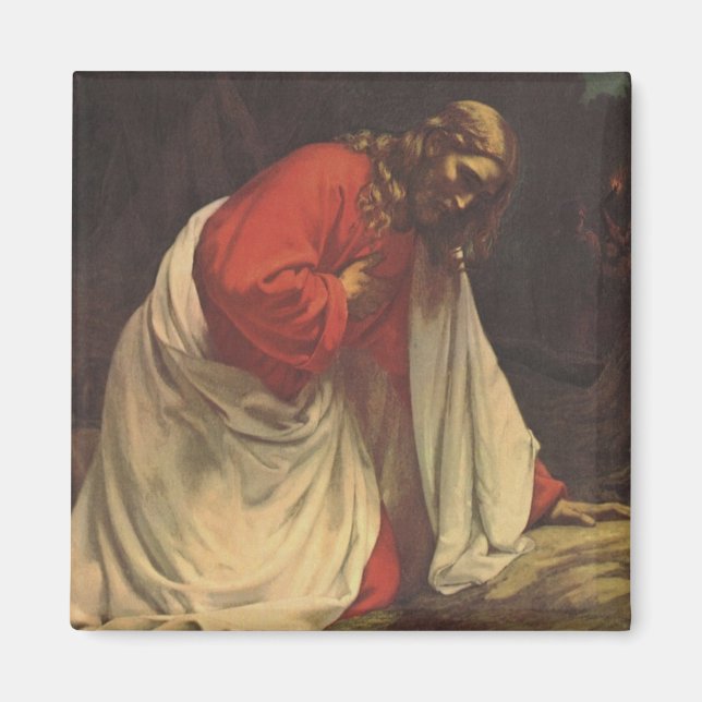 Vintage Religion Jesus Christ Garden of Gethsemane Magnet (Front)