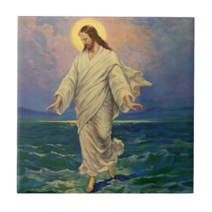 Vintage Religion, Jesus Christ is Walking on Water Tile
