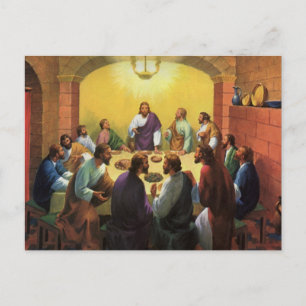 Vintage Religion, Last Supper with Jesus Christ Postcard