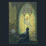 Vintage Religion, Nun Playing an Organ in Church Tea Towel<br><div class="desc">Vintage illustration religion Christianity design featuring a religious nun playing music on a traditional church musical instrument,  the organ. There is a beautiful stained glass window with an image of Jesus Christ behind her.</div>
