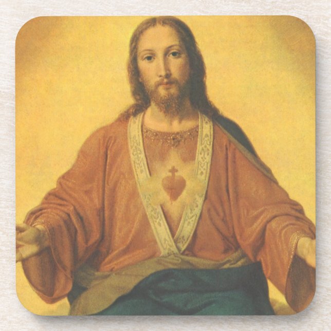 Vintage Religion, Sacred Heart of Jesus Christ Coaster (Front)