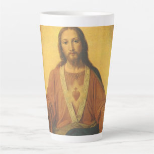 Vintage Religion, Sacred Heart of Jesus Christ Latte Mug