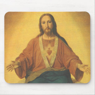 Vintage Religion, Sacred Heart of Jesus Christ Mouse Mat