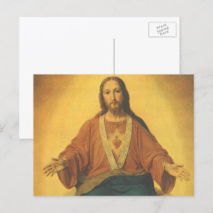 Vintage Religion, Sacred Heart of Jesus Christ Postcard