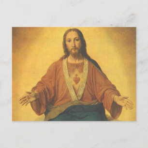 Vintage Religion, Sacred Heart of Jesus Christ Postcard
