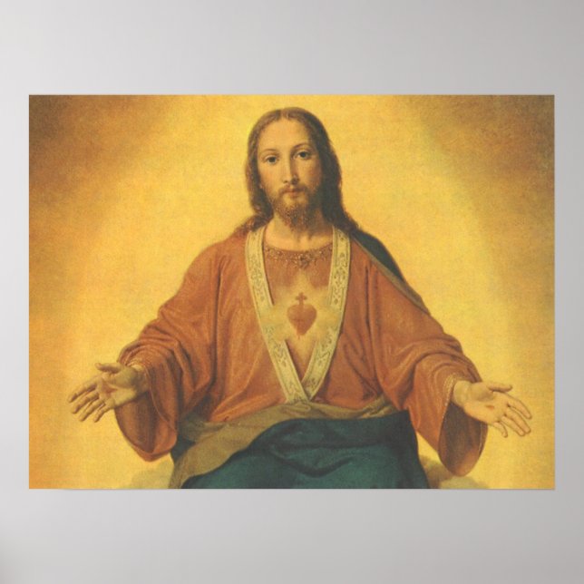 Vintage Religion, Sacred Heart of Jesus Christ Poster (Front)