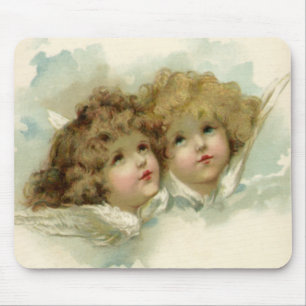 Vintage Religion, Victorian Angels in the Clouds Mouse Mat