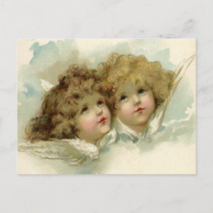 Vintage Religion, Victorian Angels in the Clouds Postcard