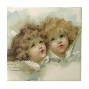 Vintage Religion, Victorian Angels in the Clouds Tile