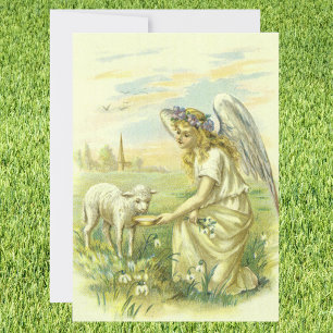 Vintage Religion, Victorian Easter Angel with Lamb