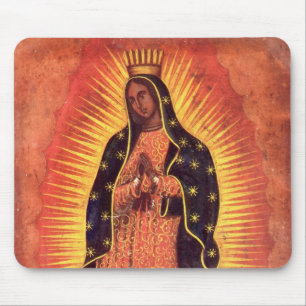 Vintage Religion Virgin Mary Our Lady of Guadalupe Mouse Mat
