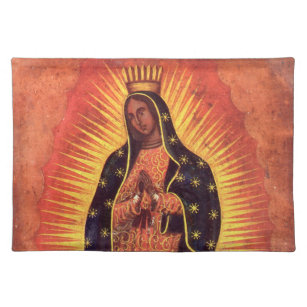 Vintage Religion Virgin Mary Our Lady of Guadalupe Placemat