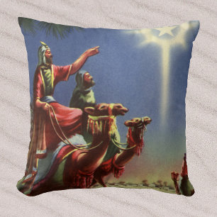 Vintage Religion, Wise Men with Star of Bethlehem Cushion