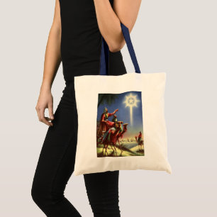 Vintage Religion, Wise Men with Star of Bethlehem Tote Bag