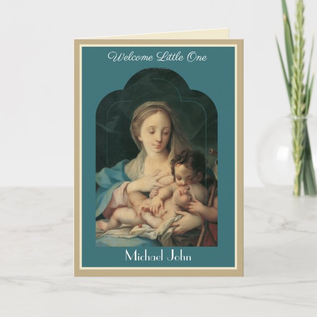Vintage Religious Baby Virgin Mary Card (Front)