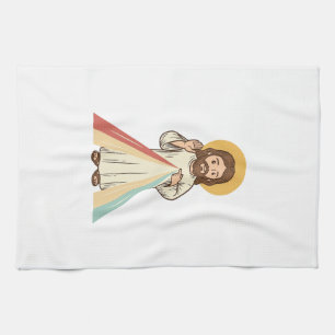 Vintage Religious Blessing Vector Shirt Design_1 Tea Towel