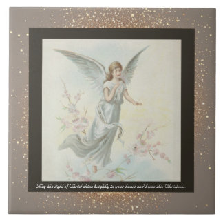 Vintage Religious Christmas Ceramic Tile + wishes