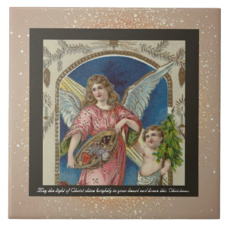 Vintage Religious Christmas Ceramic Tile + wishes