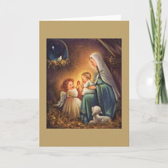 Vintage Religious Christmas Greeting Card (Front)